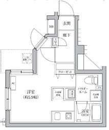 VERXEED STAIR鶴見市場駅前 1階ワンルームの間取り