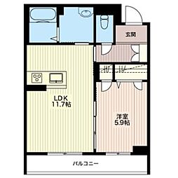 シエル・マラン 1LDKの間取図画像