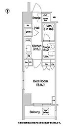COMFORIA門前仲町 1Kの間取図画像