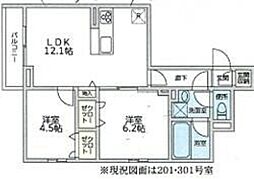 ブラウネスハイム 2LDKの間取図画像