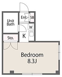 リバーサイド向陽 3階1Kの間取り
