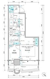 パークタワー勝どきミッド棟 12階1LDKの間取り
