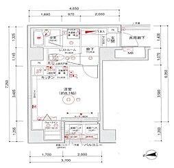 レアシス秋葉原 3階1Kの間取り