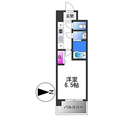 ブランシエスタ森ノ宮 9階1Kの間取り