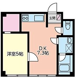 モンヴィラージュ 3階1DKの間取り