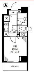 グロースメゾン亀戸 1Kの間取図画像
