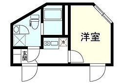 the14 ITABASHI 4階1Kの間取り