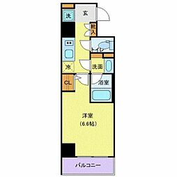 SAMTY-RESIDENCE鶴見中央 1Kの間取図画像