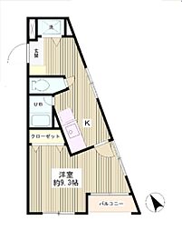 ラルゴ西早稲田 1Kの間取図画像