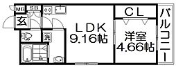 STREAM 1LDKの間取図画像