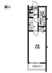 プレール・ドゥーク住吉3 1Kの間取図画像