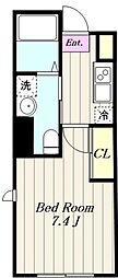 WithFun小田急相模原 1Kの間取図画像