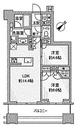 ウエリス茅場町 2LDKの間取図画像