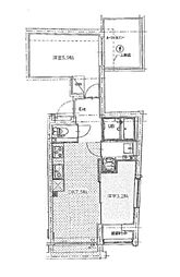 ミリアレジデンス早稲田山吹町 5階2DKの間取り