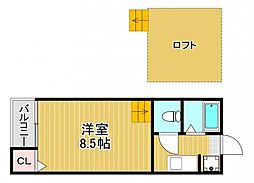 ピュア・KAIKA ワンルームの間取図画像