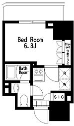 レジディア大森III 14階1Kの間取り