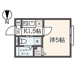 メゾン・ブランシェ 1Kの間取図画像