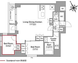 コンフォリア・リヴ平井MUTIO 3階2LDKの間取り