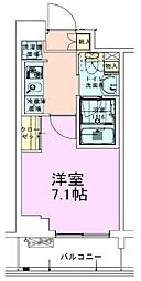 門前仲町レジデンス参番館 13階1Kの間取り
