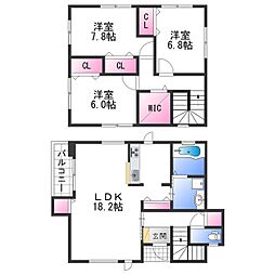 南海線 和歌山市駅 徒歩20分の賃貸一戸建て 1階3LDKの間取り
