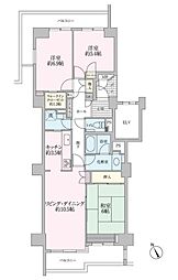 新多摩川ハイム2号棟 3LDKの間取図画像