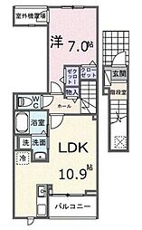 藤沢市石川1丁目アパート 1LDKの間取図画像