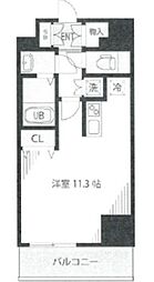 ルアナ亀戸 8階ワンルームの間取り