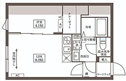 COCOCUBE大井町II 1LDKの間取図画像