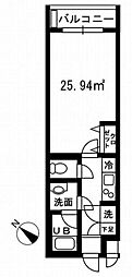 セントエルモ町田 1Kの間取図画像