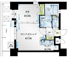 アクタス薬院3 1LDKの間取図画像