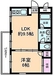 エチュード栄 1LDKの間取図画像
