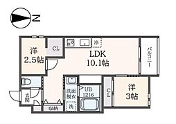(仮称)REGALEST喜多見 2LDKの間取図画像