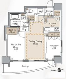 PRIMALCITY神楽坂 2LDKの間取図画像