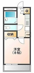 プレジール船橋 1Kの間取図画像