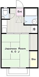 コスモハイツスズキ 1Kの間取図画像