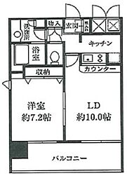 HF東新宿レジデンス 13階1LDKの間取り