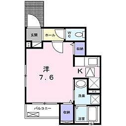 サティ宝町 1Kの間取図画像