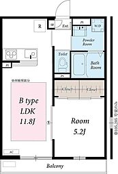 リブリ・ルミエイト 1LDKの間取図画像