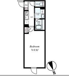 GRADUS京王堀之内 1Kの間取図画像