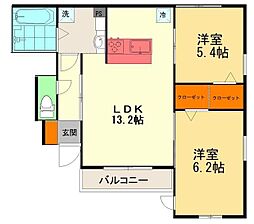 エラーブル 2LDKの間取図画像