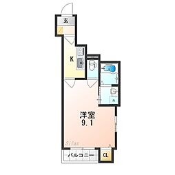 近鉄大阪線 弥刀駅 徒歩3分の賃貸アパート 2階1Kの間取り