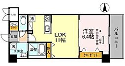 JR東西線 御幣島駅 徒歩4分の賃貸マンション 4階1LDKの間取り