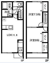 Ｂｌｏｏｍ三咲 Ａ 2階2LDKの間取り