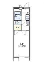 レオパレス唐沢 1階1Kの間取り