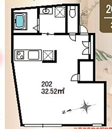 アトリエ・エム・早稲田 2階ワンルームの間取り