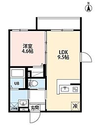 練馬区中村南1丁目アパート 1LDKの間取図画像