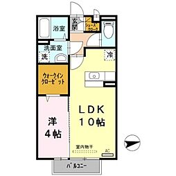 ルナ・クレシエンテ 1階1LDKの間取り