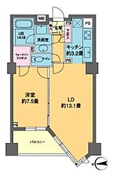 カスタリア高輪 7階1LDKの間取り
