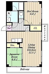 ソレイユ柿生 2LDKの間取図画像