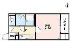 ディアコート巽南 1Kの間取図画像